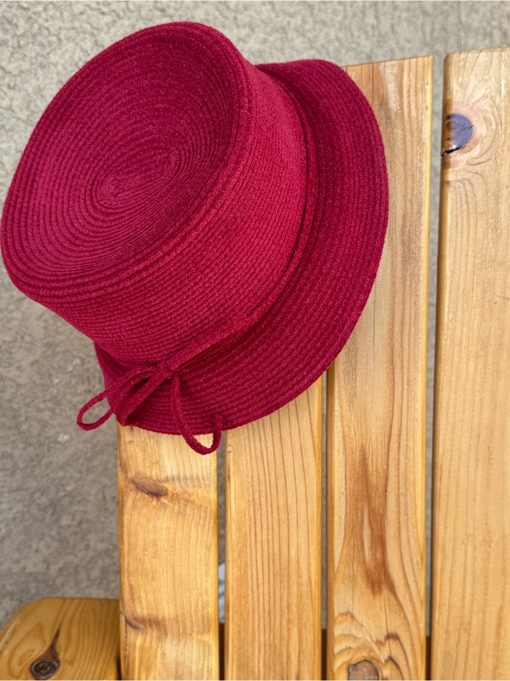 Liz Claiborne | Deep Red Woven  Cloche Hat